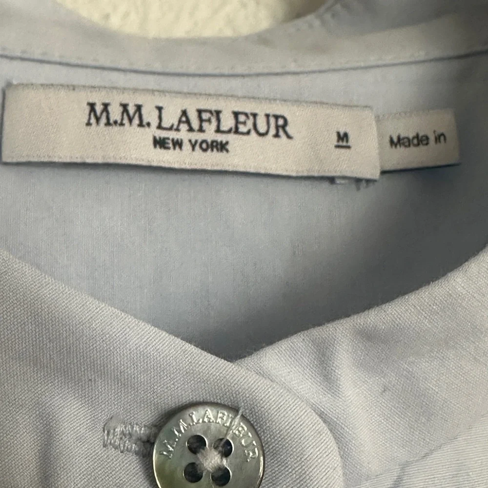 MM LAFLEUR baby blue sleeveless 100% cotton blouse M - Picture 3 of 8